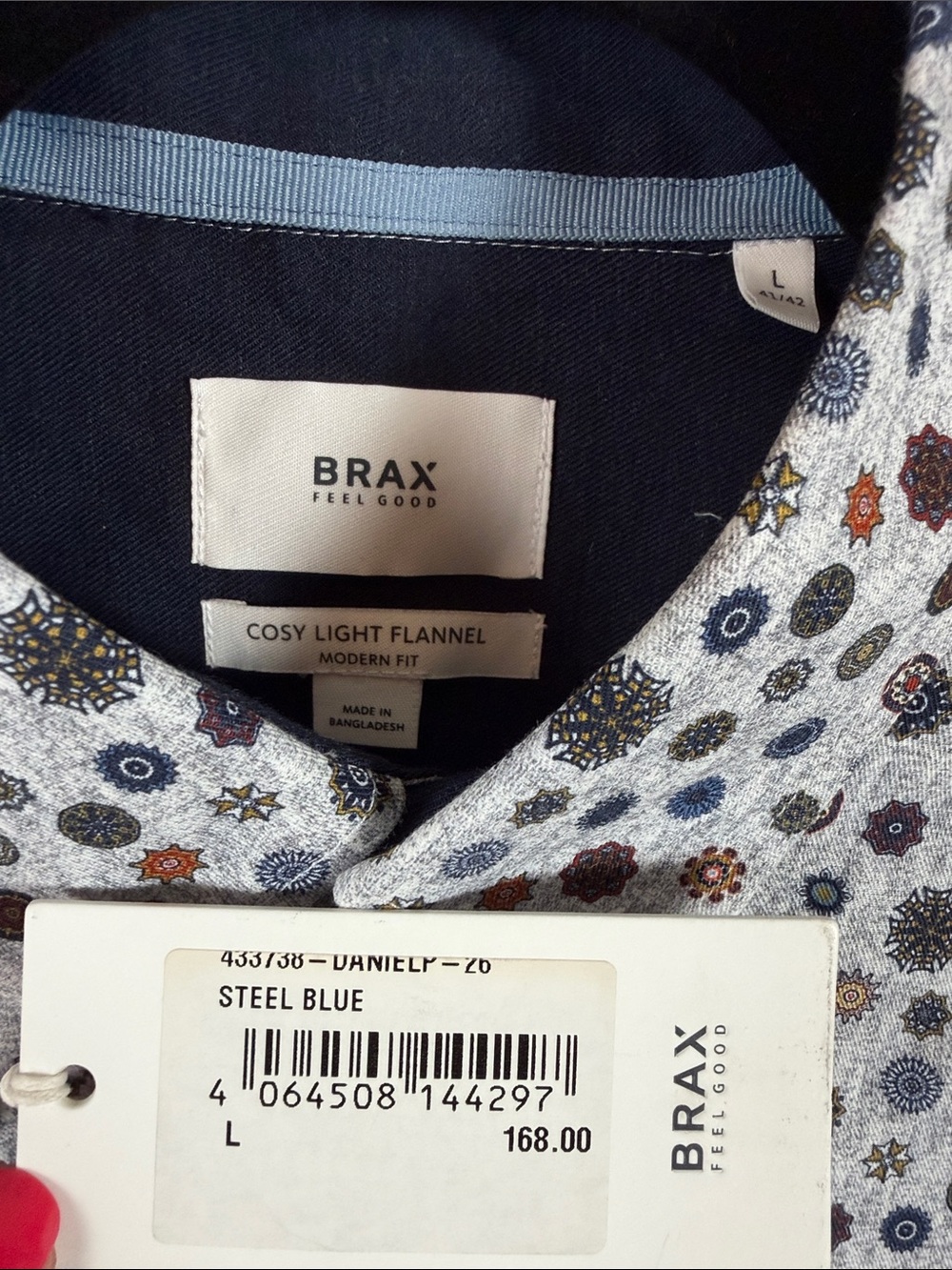 Brax Men's Patterned Long Sleeve Button-Up Shirt - Picture 2 of 6